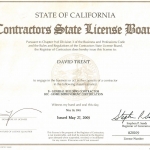 General Contractor License - David Trent